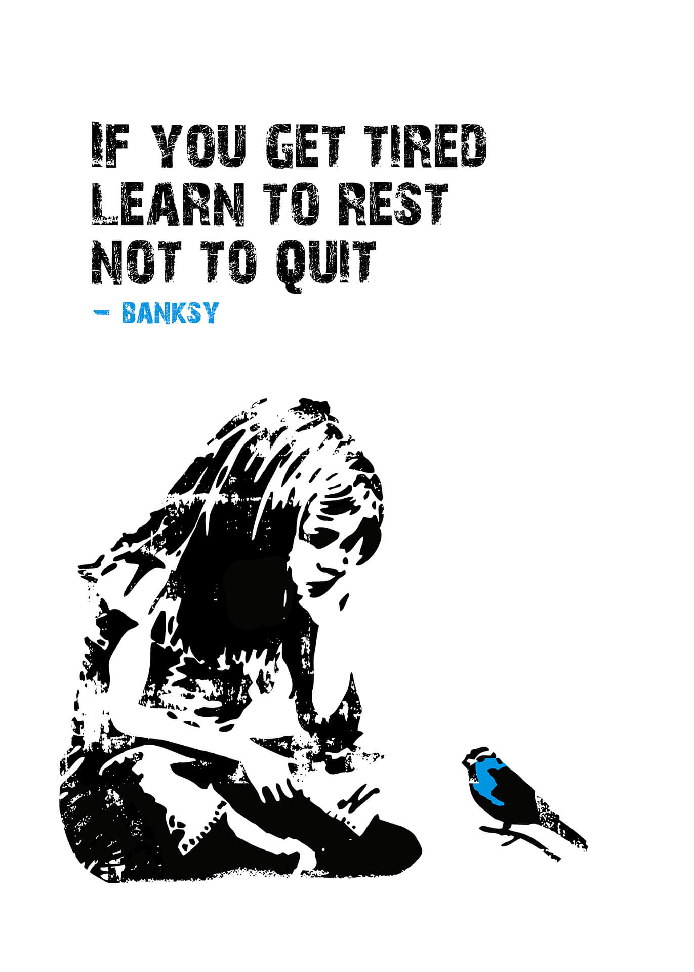 Leinwandbild Schriftzug Blau Schwarz Weiß 50x70 DD123168 Keilrahmen Wandbild