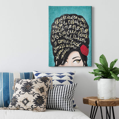 Frau Leinwandbild Grün Schwarz 50x70 DD123183 Keilrahmen Wandbild Leinwand