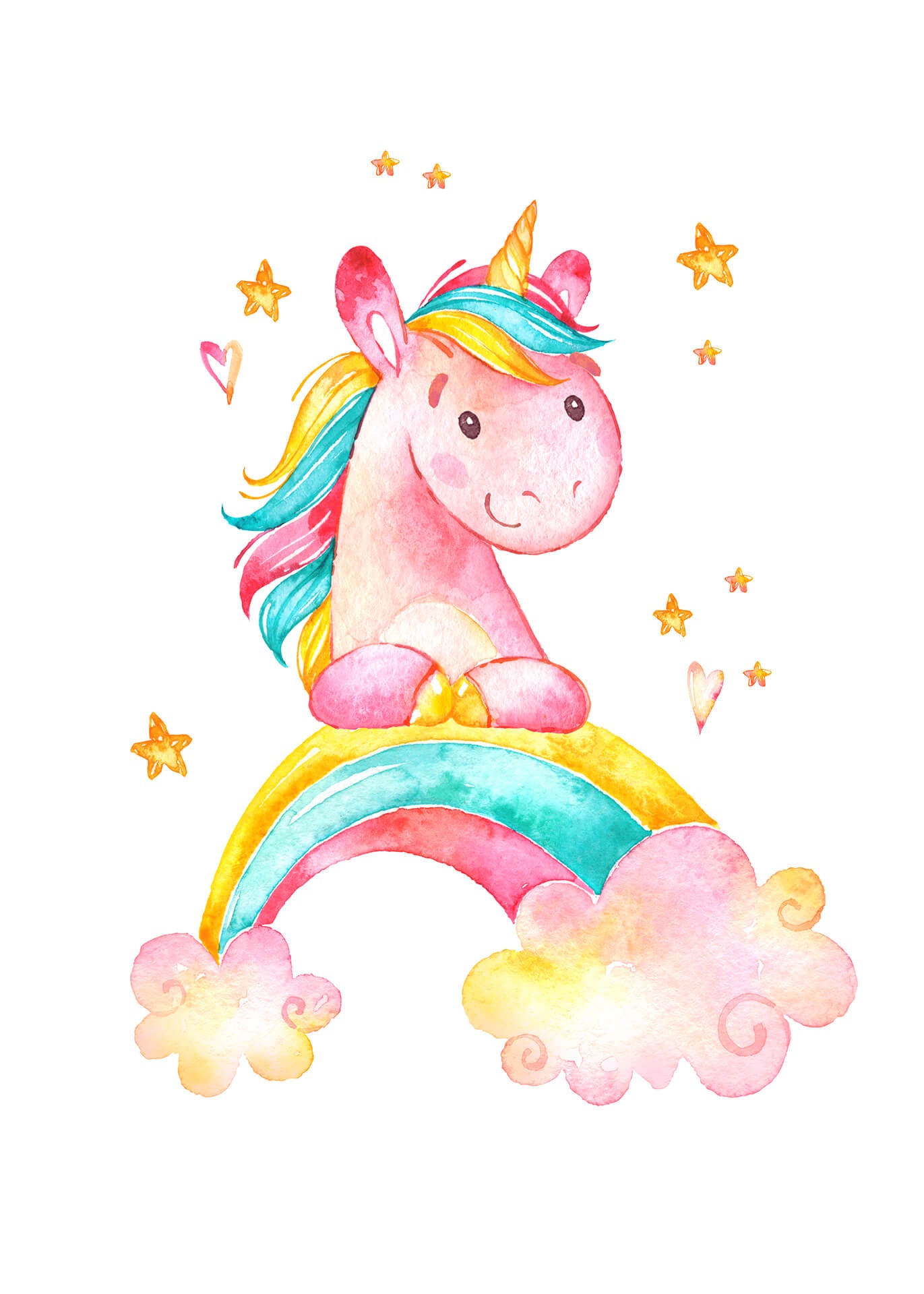 Leinwandbild Kinderzimmer Einhorn Rosa Weiß 50x70 DD123185 Keilrahmen Wandbild