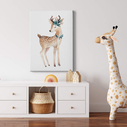 Leinwandbild Kinderzimmer Braun Beige Weiß 50x70 DD123189 Keilrahmen Wandbild