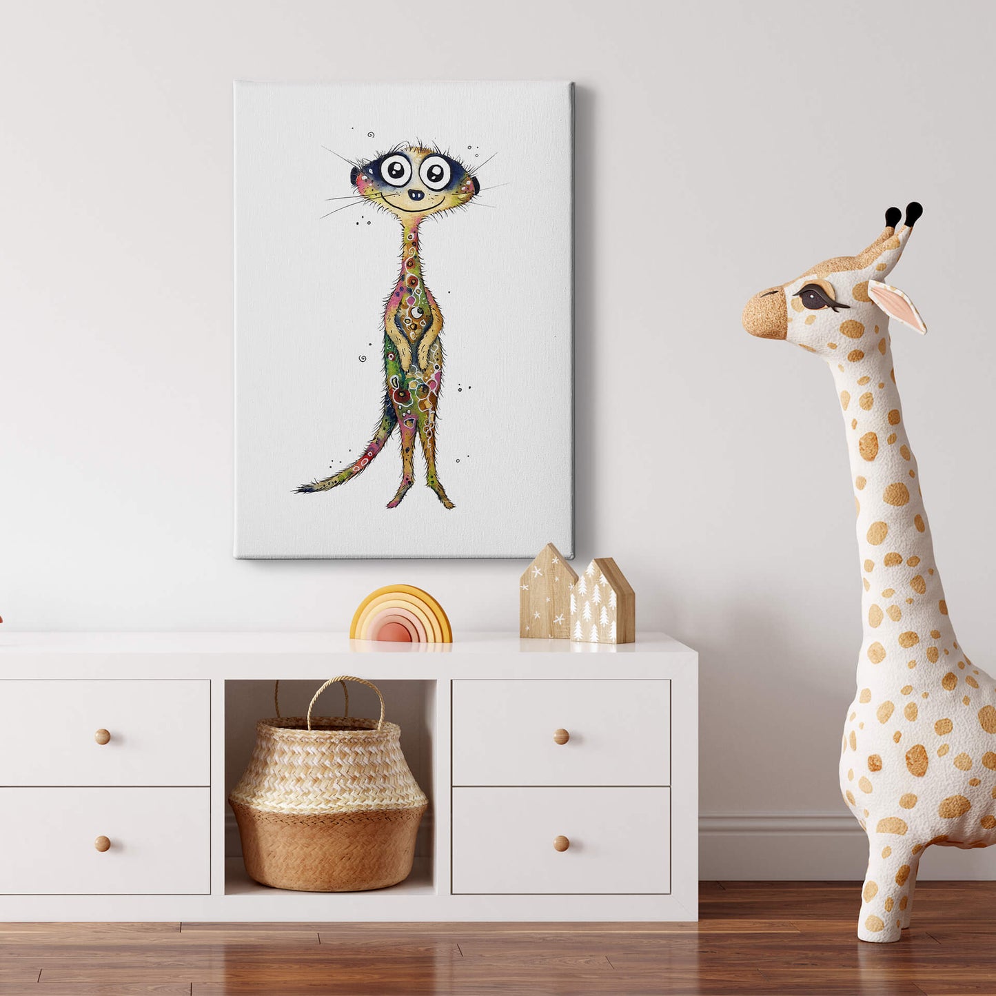 Leinwandbild Kinderzimmer Grün Orange Weiß 50x70 DD123195 Keilrahmen Wandbild