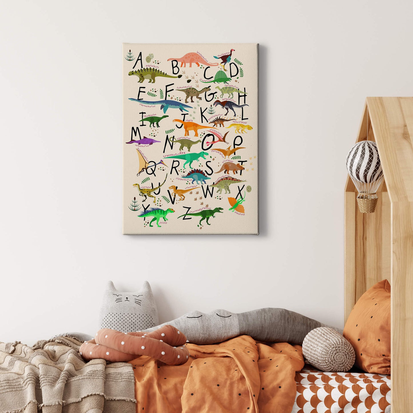 Leinwandbild Kinderzimmer Dinosaurier Alphabet 50x70 DD123198 Keilrahmenbild