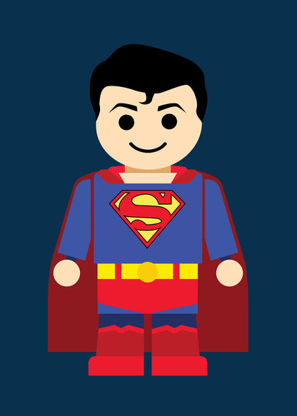 Leinwandbild Kinderzimmer Blau Rot Superman 50x70 DD123202 Keilrahmen Wandbild