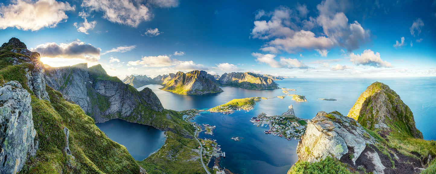 Leinwandbild Landschaft Grün Grau Blau 100x40 DD123207 Keilrahmenbild Wandbild