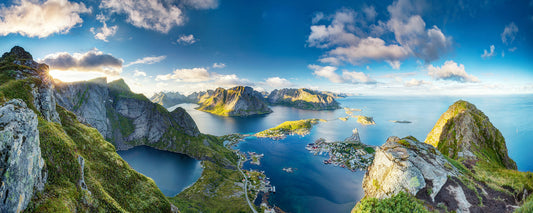 Leinwandbild Landschaft Grün Grau Blau 100x40 DD123207 Keilrahmenbild Wandbild