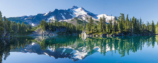 Leinwandbild Landschaft Berge Blau Grau Grün 100x40 DD123208 Keilrahmen Wandbild