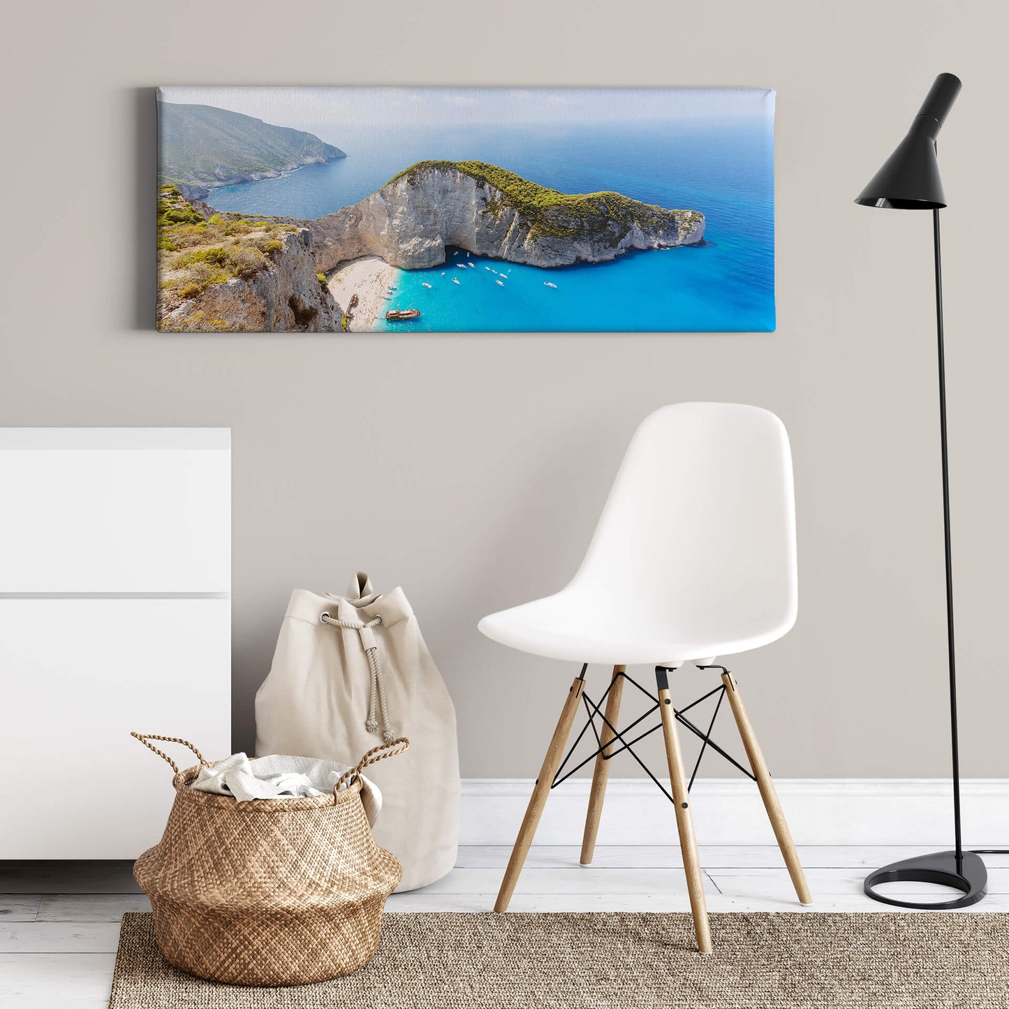 Leinwandbild Meer Blau Grau Grün 100x40 DD123209 Keilrahmen Wandbild Leinwand