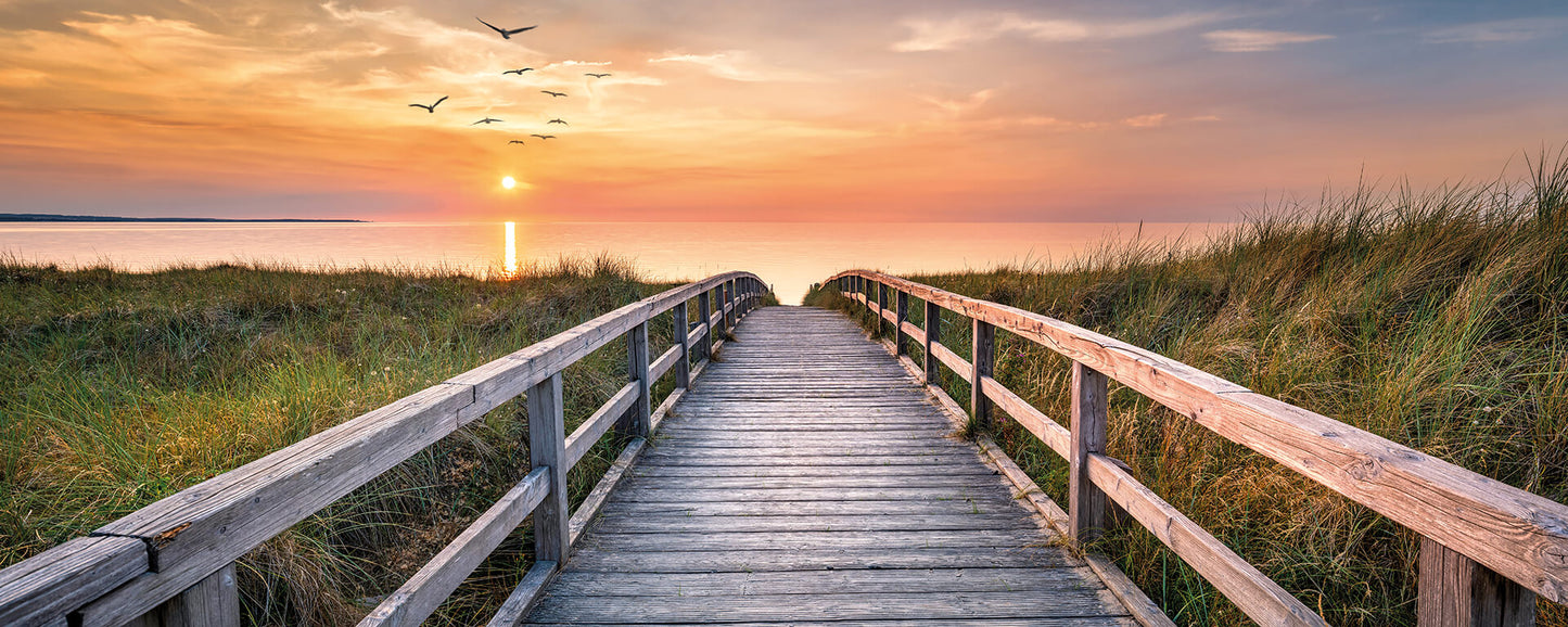 Leinwandbild Dünen Grün Orange 100x40 DD123212 Keilrahmenbild Wandbild Leinwand