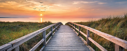 Leinwandbild Dünen Grün Orange 100x40 DD123212 Keilrahmenbild Wandbild Leinwand