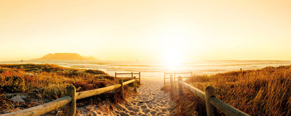 Leinwandbild Strand Orange Braun 100x40 DD123213 Keilrahmen Wandbild Leinwand