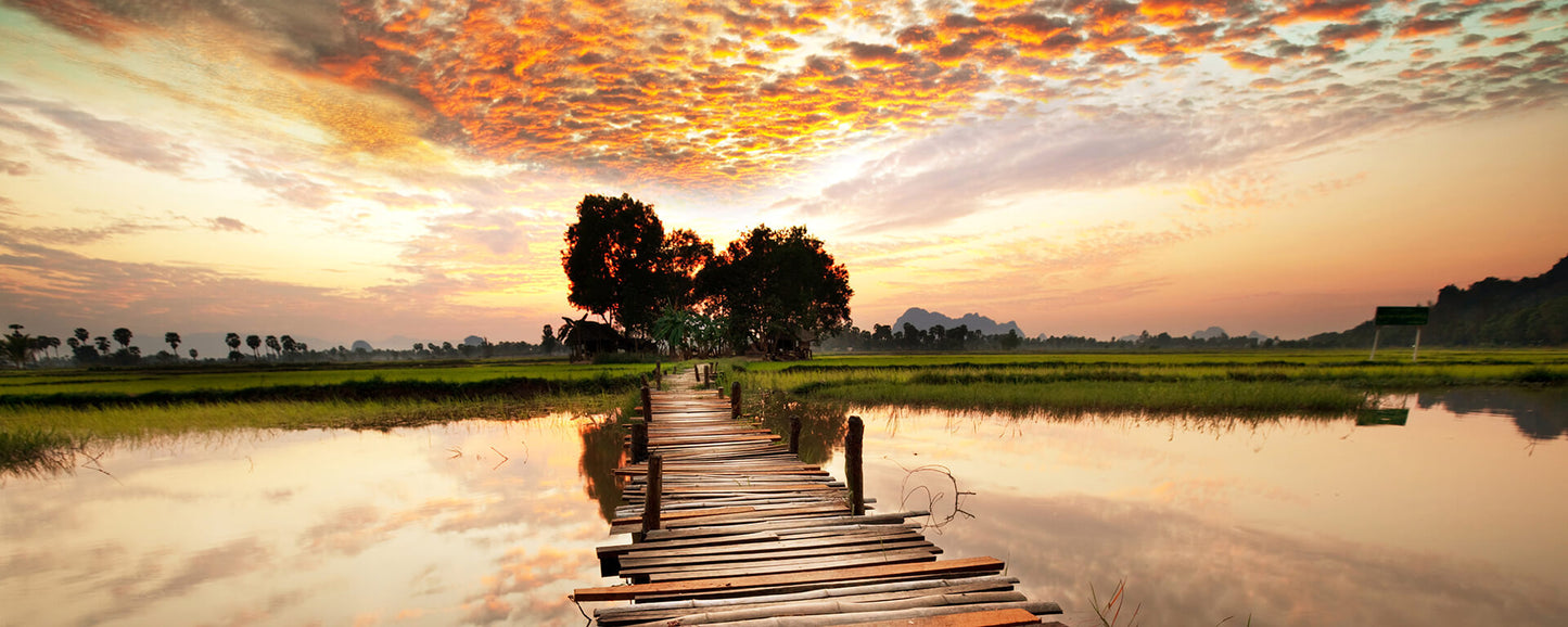 Leinwandbild Landschaft Braun Beige 100x40 DD123214 Keilrahmenbild Wandbild