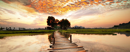 Leinwandbild Landschaft Braun Beige 100x40 DD123214 Keilrahmenbild Wandbild