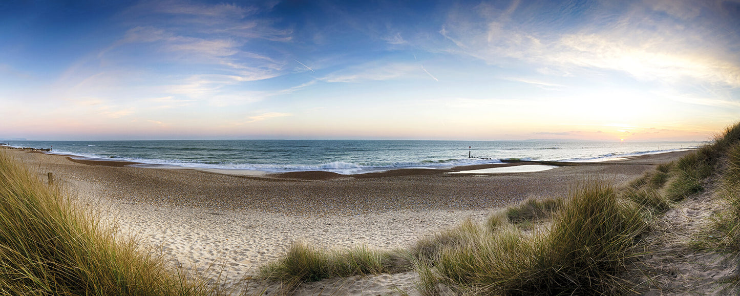 Leinwandbild Meer Strand Braun Blau 100x40 DD123217 Keilrahmen Wandbild Leinwand