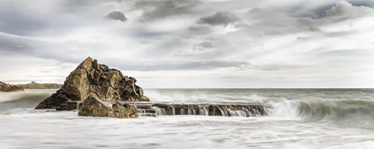 Leinwandbild Meer Blau Grau 100x40 DD123219 Keilrahmenbild Wandbild Leinwand