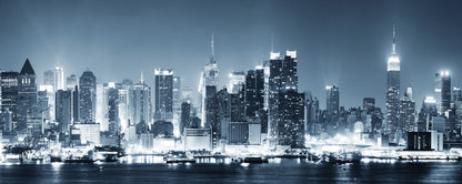 New York Skyline Leinwandbild Blau Grau Schwarz 100x40 DD123230 Wandbild