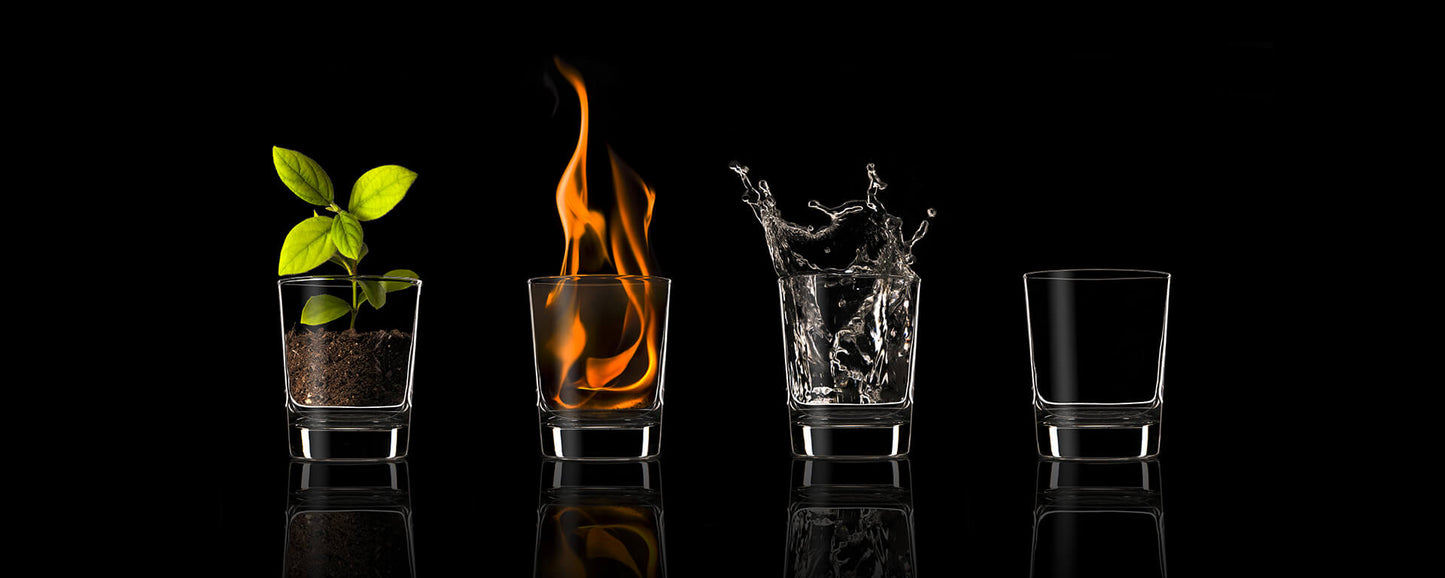 Leinwandbild Elemente Blau Braun Grün Orange 100x40 DD123233 Wandbild Leinwand