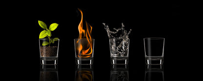 Leinwandbild Elemente Blau Braun Grün Orange 100x40 DD123233 Wandbild Leinwand