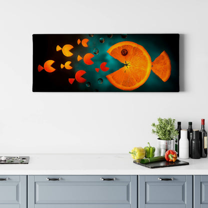 Obst Leinwandbild Orange 100x40 DD123234 Keilrahmenbild Wandbild Leinwand