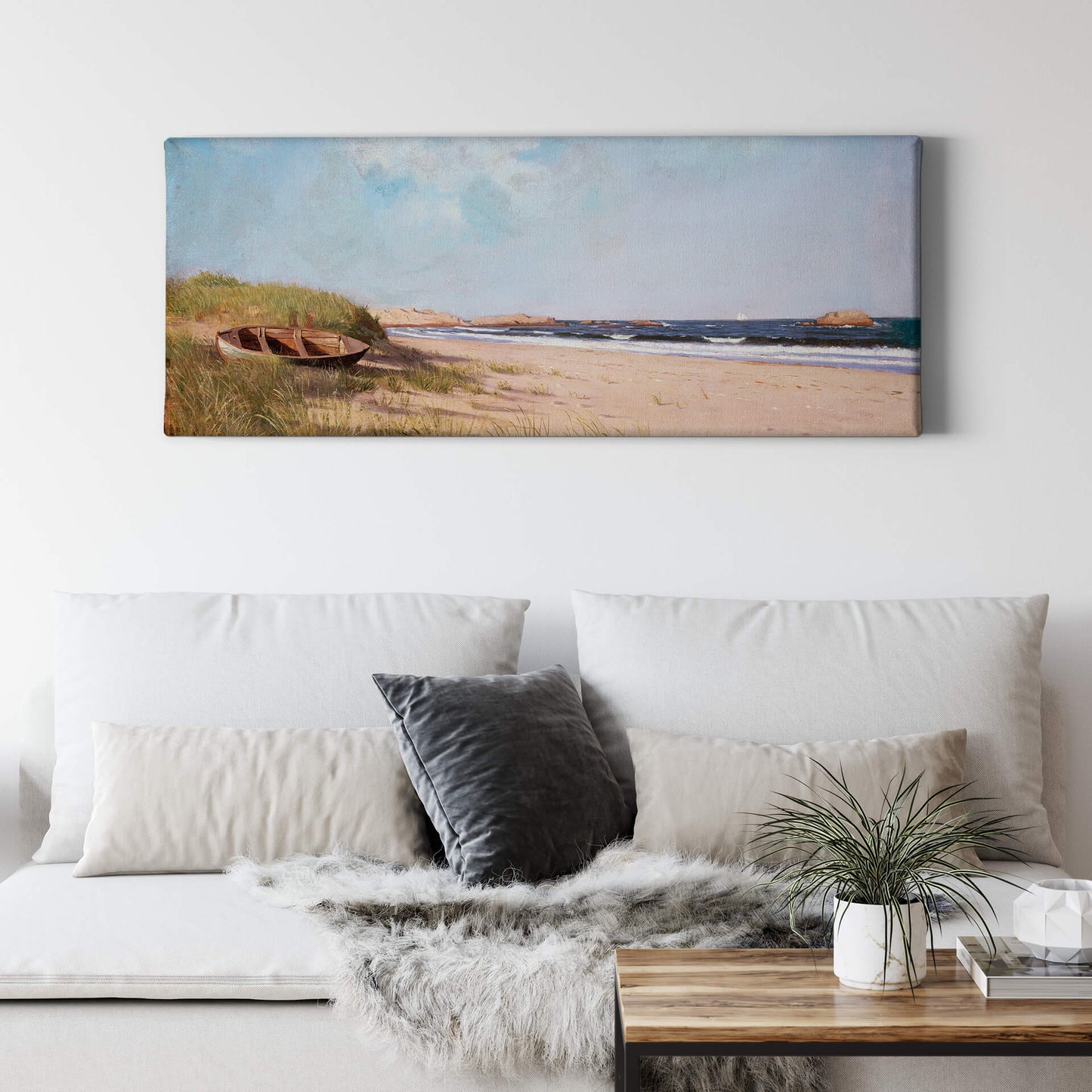 Leinwandbild Meer Strand Braun Blau Grün 100x40 DD123238 Wandbild Leinwand