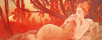 Leinwandbild Frau Kunst Rosa Orange  100x40 DD123240 Keilrahmen Wandbild