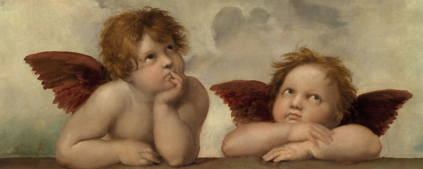 Engel Leinwandbild Kunst Beige Braun 100x40 DD123242 Keilrahmen Wandbild