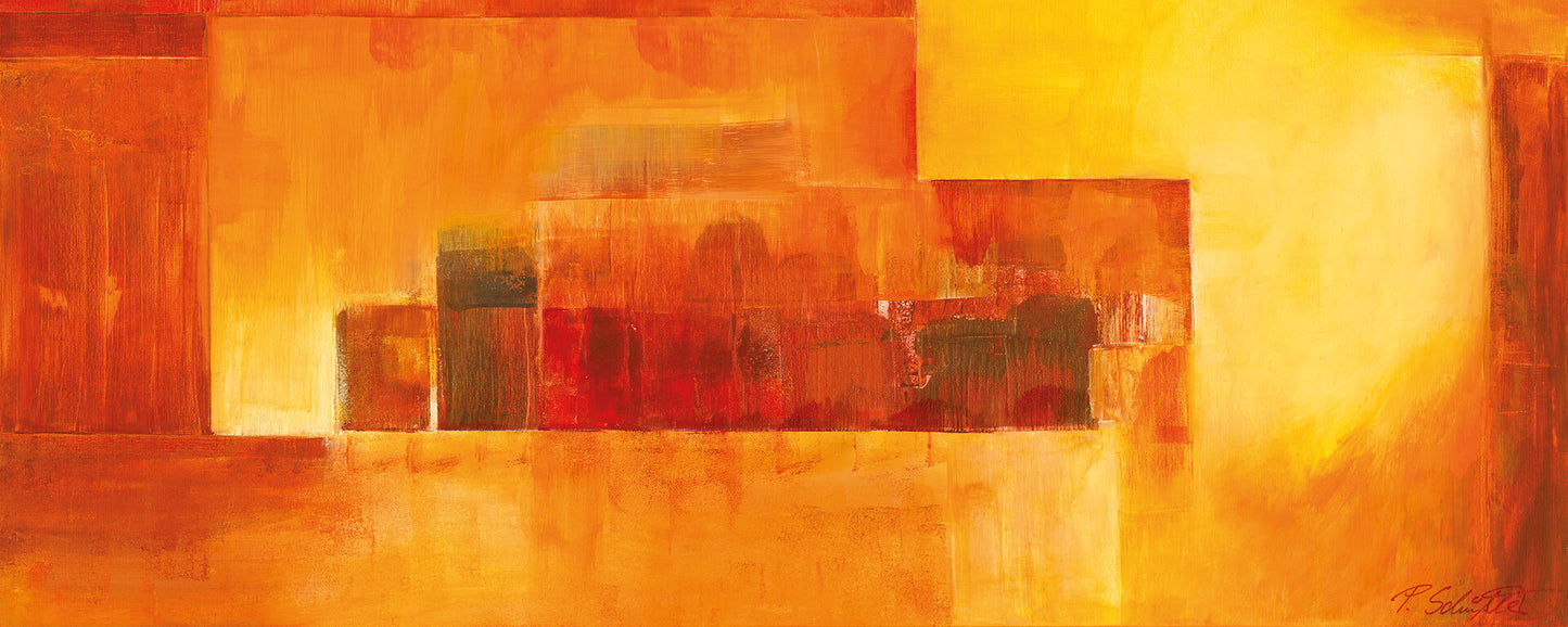 Abstrakte Kunst Leinwandbild Orange 100x40 DD123246 Wandbild Leinwand Keilrahmen