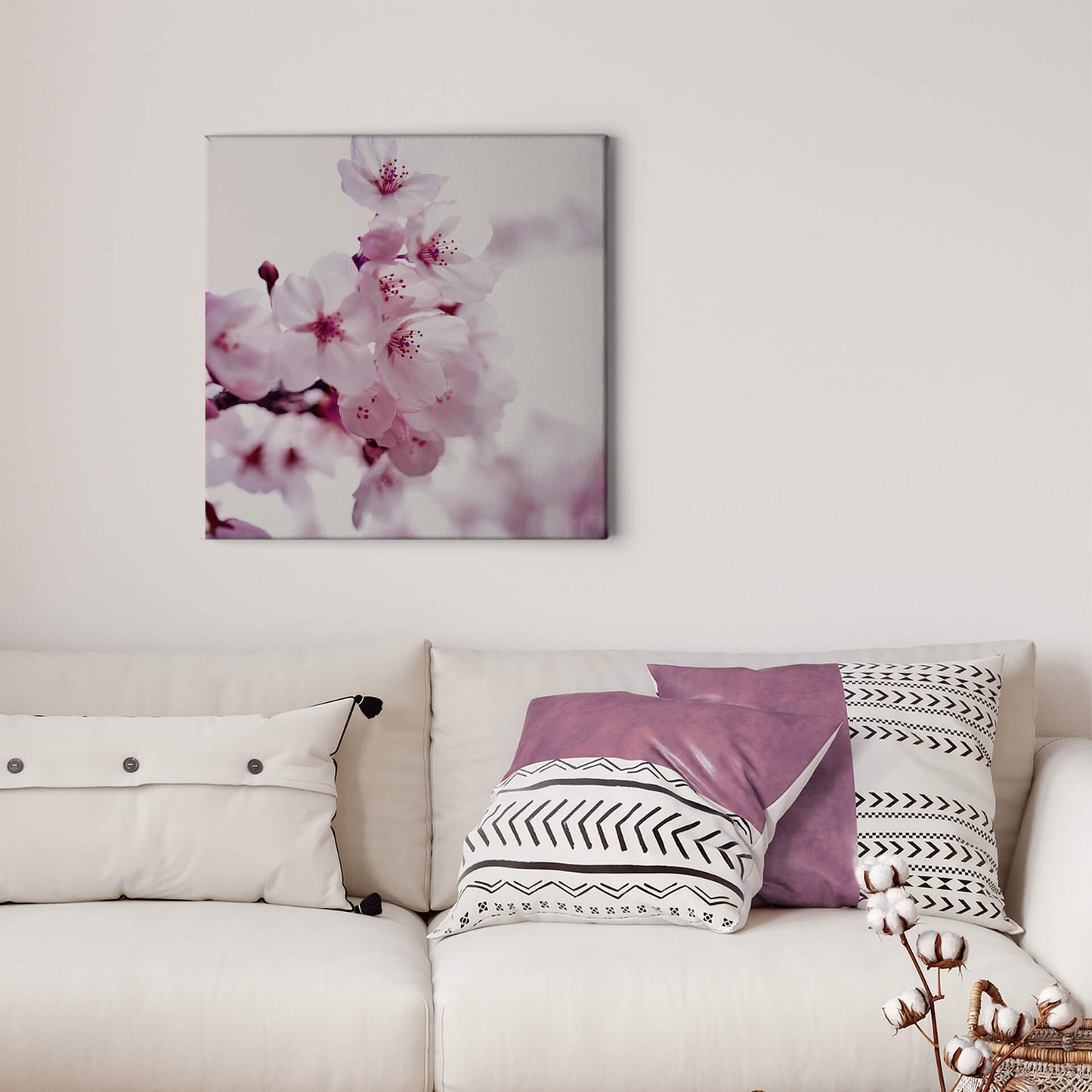 Kirschblüte Leinwandbild Rosa Weiß 50x50 DD123260 Keilrahmen Wandbild Leinwand
