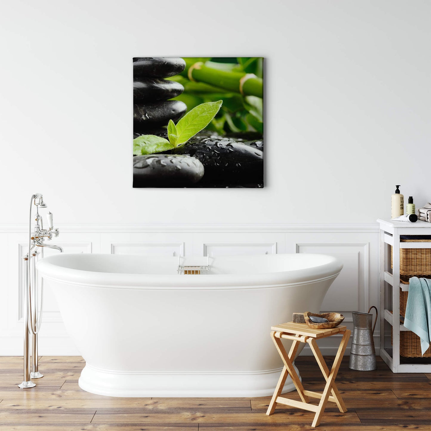 Leinwandbild Natur Grün Schwarz 50x50 DD123264 Keilrahmen Wandbild Leinwand