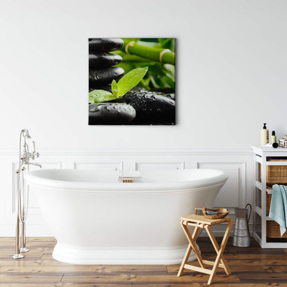 Leinwandbild Natur Grün Schwarz 50x50 DD123264 Keilrahmen Wandbild Leinwand