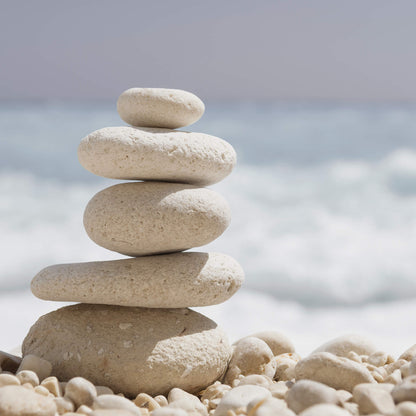 Leinwandbild Steinturm Grau Blau 50x50 DD123267 Keilrahmenbild Wandbild Leinwand