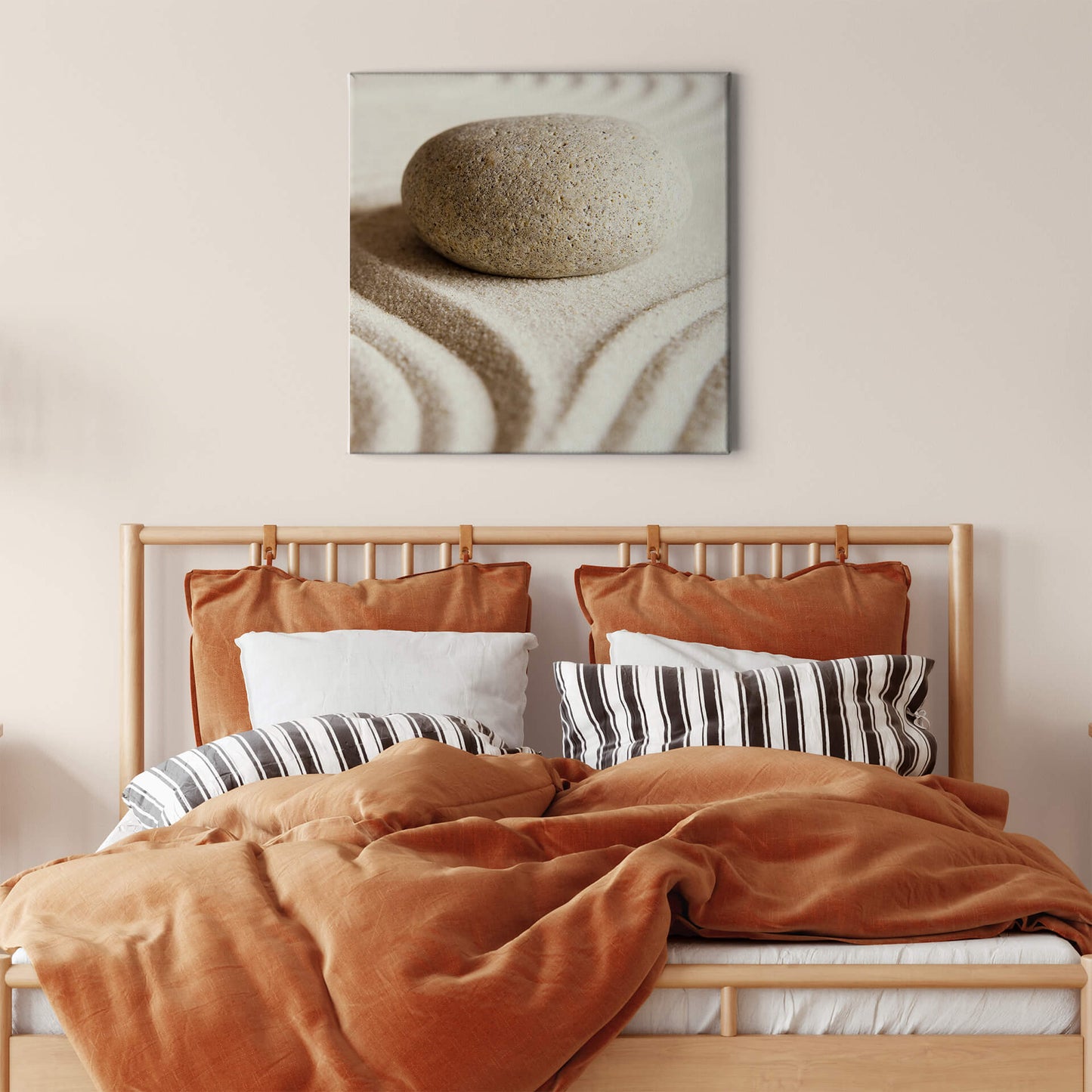 Leinwandbild Stein Strand Beige Braun 50x50 DD123272 Keilrahmenbild Wandbild