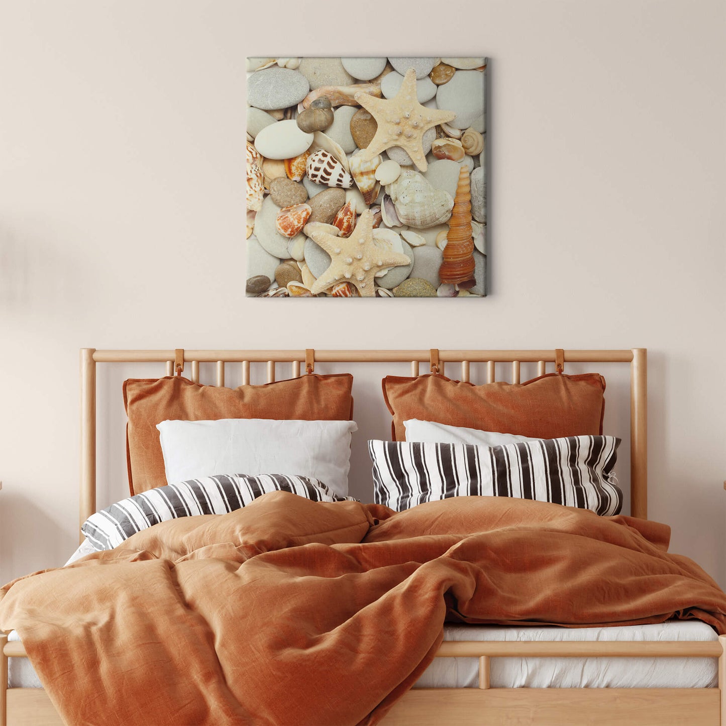 Leinwandbild Muscheln Beige 50x50 DD123273 Keilrahmenbild Wandbild Natur