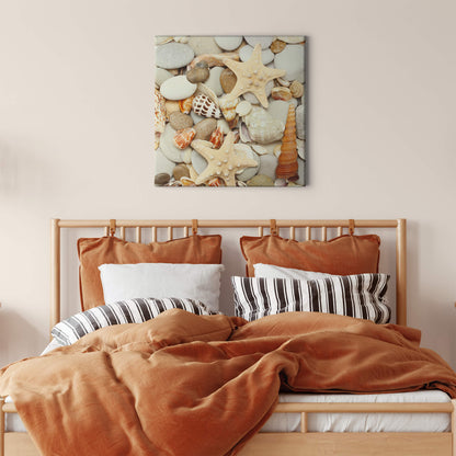 Leinwandbild Muscheln Beige 50x50 DD123273 Keilrahmenbild Wandbild Natur