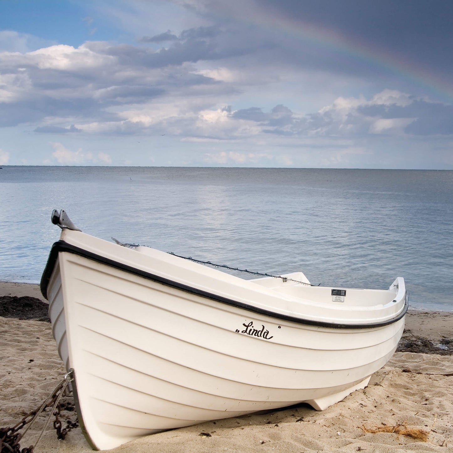 Leinwandbild Meer Boot Blau Grün 50x50 DD123276 Keilrahmenbild Wandbild Leinwand