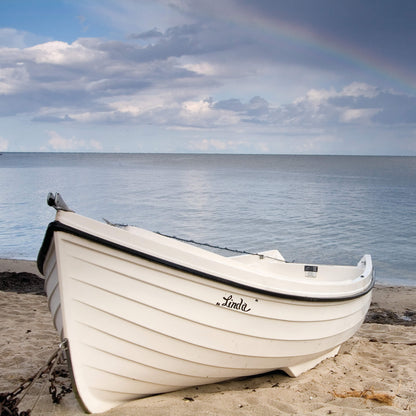 Leinwandbild Meer Boot Blau Grün 50x50 DD123276 Keilrahmenbild Wandbild Leinwand