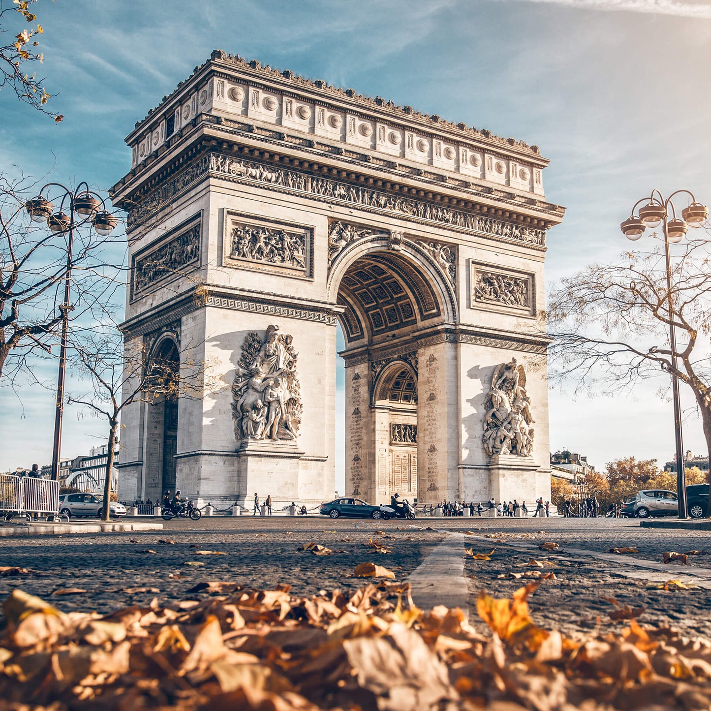 Leinwandbild Triumphbogen Beige Blau 50x50 DD123286 Keilrahmen Wandbild Leinwand