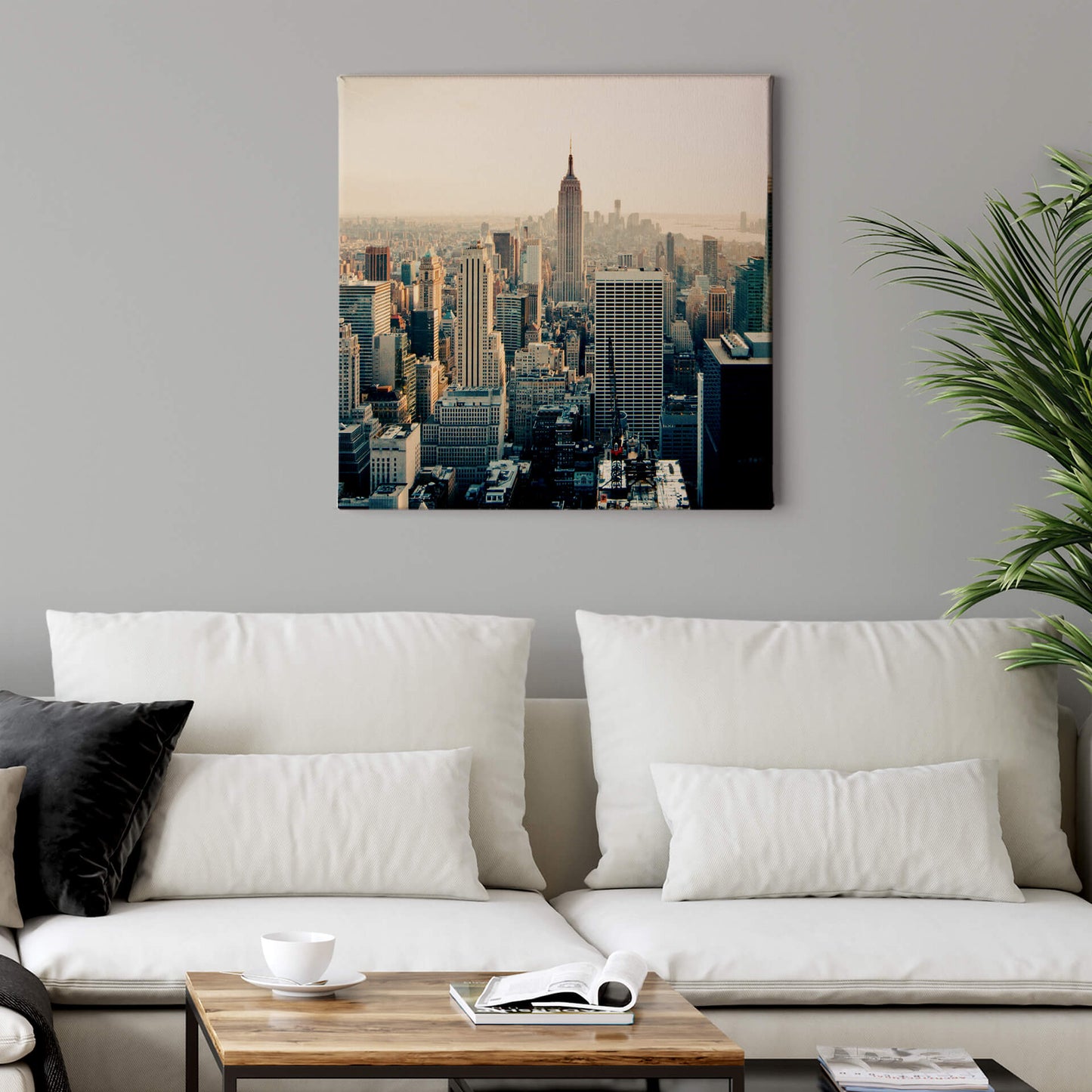 Leinwandbild New York Blau Braun Weiß 50x50 DD123293 Wandbild Leinwand Skyline