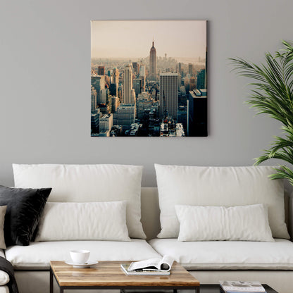 Leinwandbild New York Blau Braun Weiß 50x50 DD123293 Wandbild Leinwand Skyline