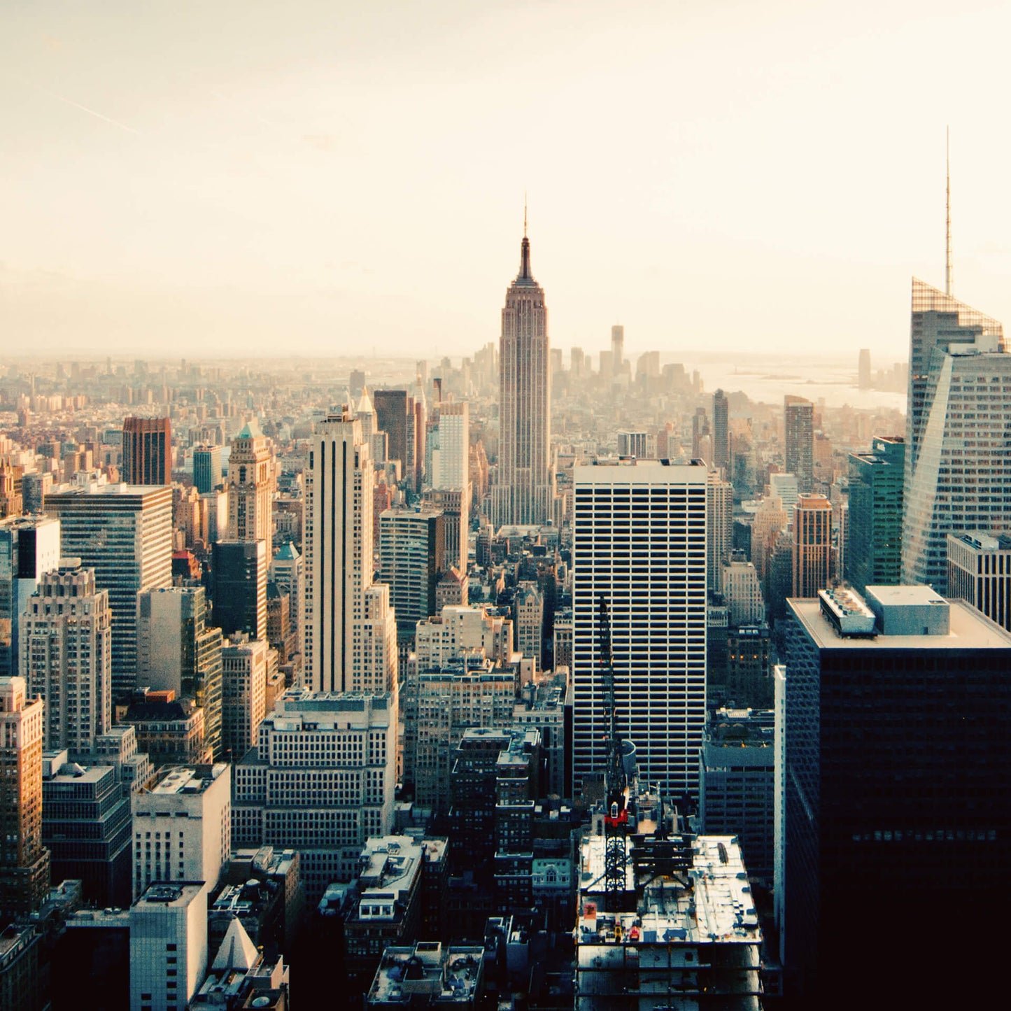 Leinwandbild New York Blau Braun Weiß 50x50 DD123293 Wandbild Leinwand Skyline