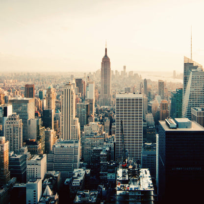 Leinwandbild New York Blau Braun Weiß 50x50 DD123293 Wandbild Leinwand Skyline