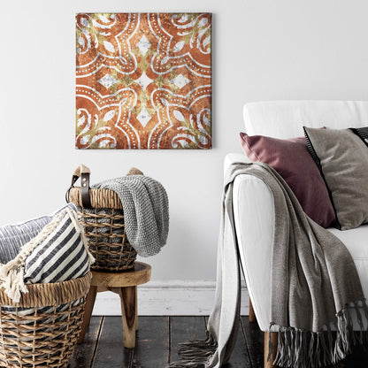 Leinwandbild Geometrisch Orange Gelb Grau 50x50 DD123307 Keilrahmenbild Wandbild