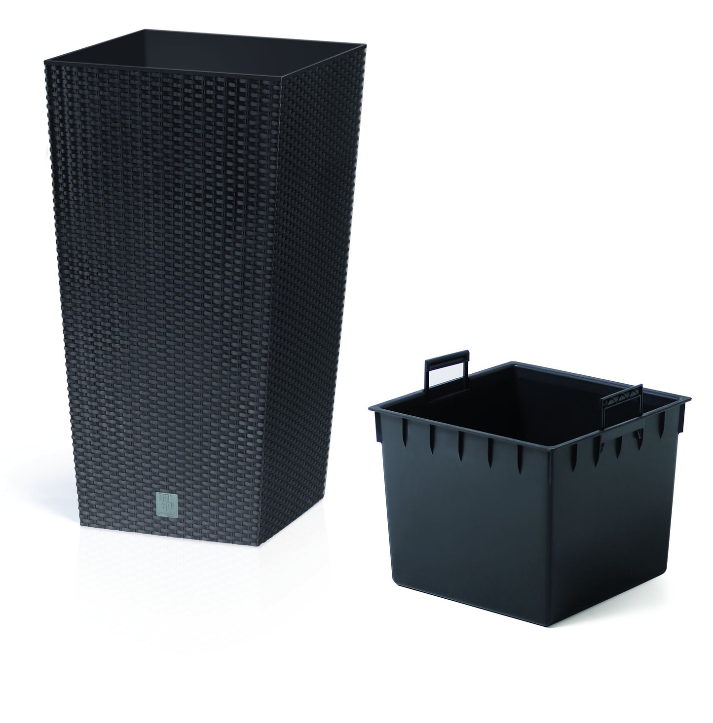 2x 50cm Pflanzschale Rattan Optik Blumentopf Übertopf Kübel Garten Blumenkübel