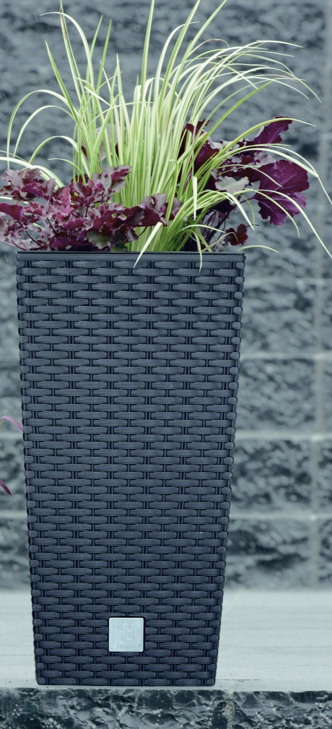 2x 50cm Pflanzschale Rattan Optik Blumentopf Übertopf Kübel Garten Blumenkübel