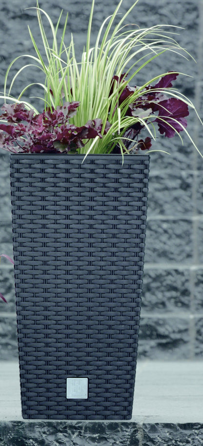 2x 50cm Pflanzschale Rattan Optik Blumentopf Übertopf Kübel Garten Blumenkübel