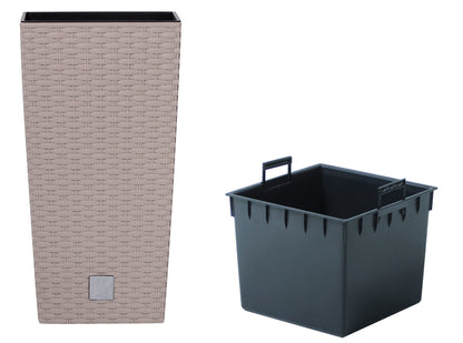 2x 50cm Pflanzschale Rattan Optik Blumentopf Übertopf Kübel Garten Blumenkübel