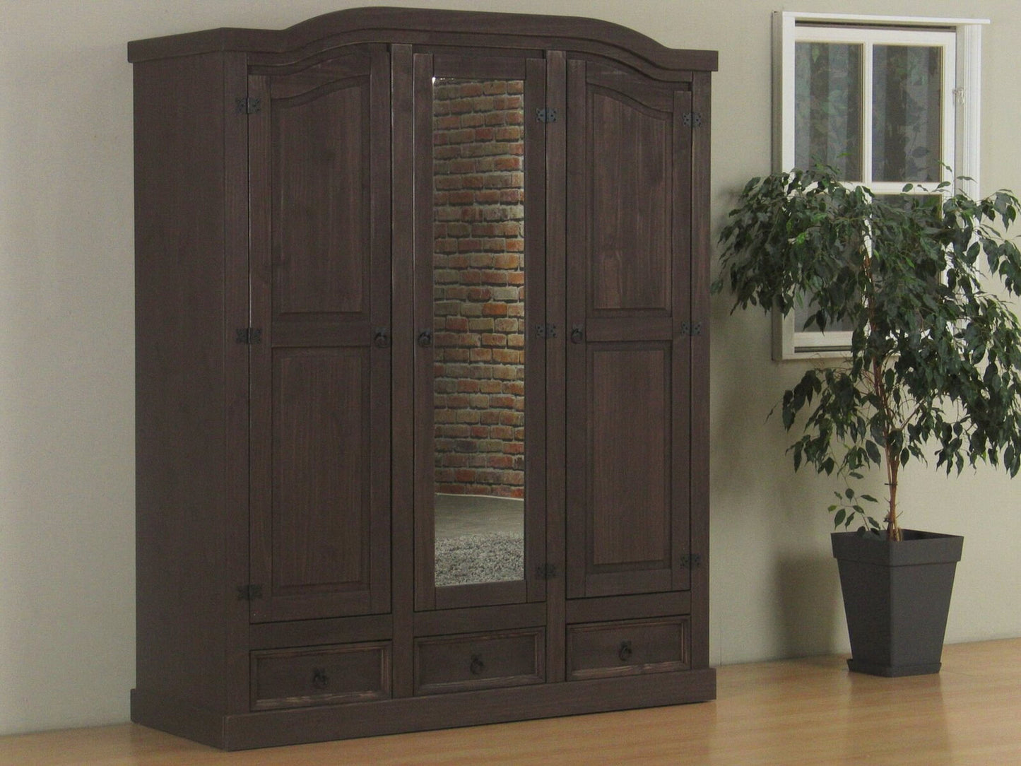 3-türiger Kiefer Kleiderschrank New Mexico kolonial