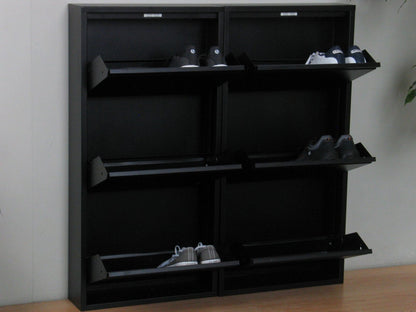 XL Schuhschrank Pisa New 6 Klappen Metall Schuhkipper Schuh Regal Ablage Schrank