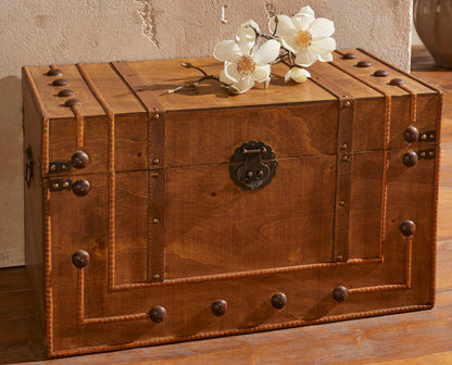 Deko-Truhe Kolonial 62cm Vintage Truhe Holzkiste Deko Schatz Kiste Aufbewahrung