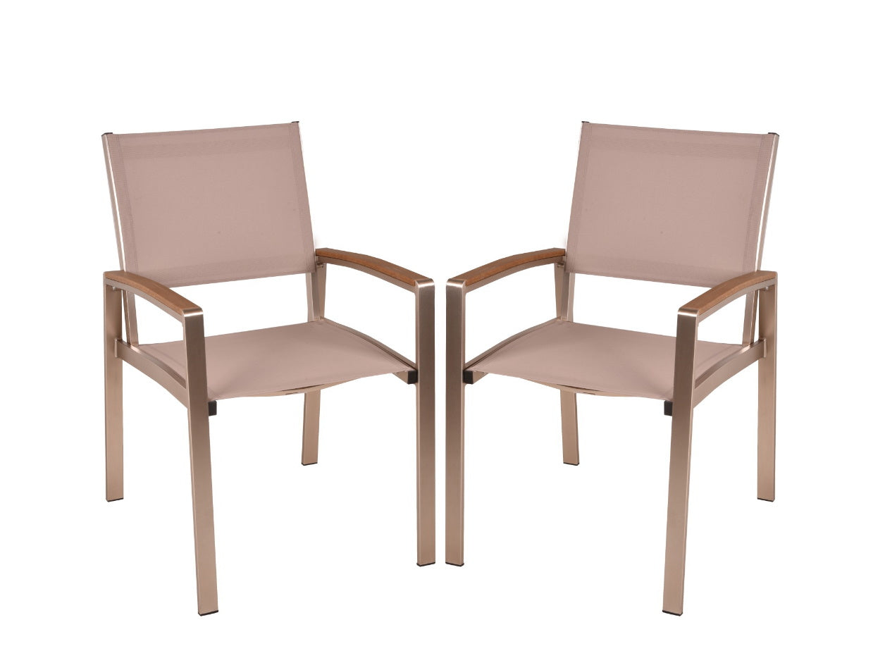 Garden Pleasure Stapelstuhl FLORENCE 2er Set Garten Stuhl Stühle Stuhlset Alu