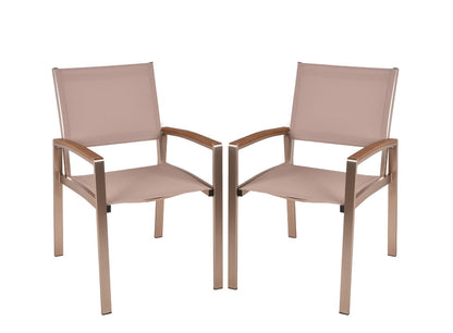 Garden Pleasure Stapelstuhl FLORENCE 2er Set Garten Stuhl Stühle Stuhlset Alu